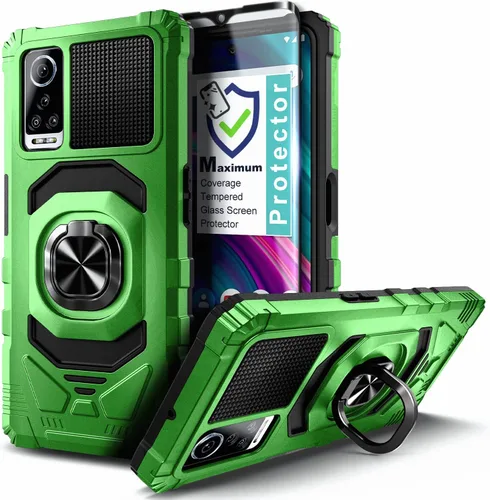 NZND Funda para BLU G91 Max con protector de pantalla de vidrio templado (cobertura máxima), protección de cuerpo completo [grado militar], funda