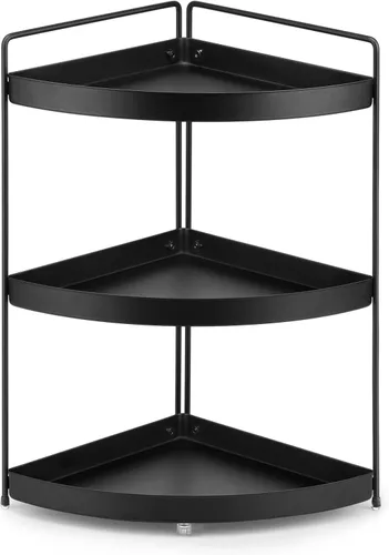 Miniatura 9 de Estante esquinero de 2 niveles para encimera de cocina, gabinete de baño, organizador de maquillaje, cosméticos, organización y almacenamiento Blanco