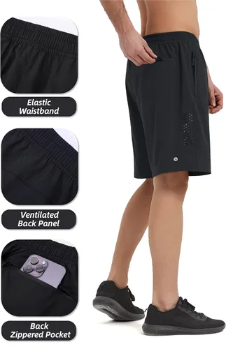 Miniatura 4 de Pantalones cortos deportivos para hombre, para correr, gimnasio, senderismo, pantalones cortos de entrenamiento para hombre de 7 pulgadas, cómodos