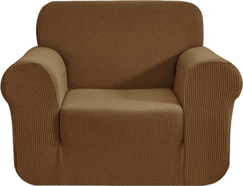 Miniatura 62 de CHUN YI - Funda elástica de 1 pieza para sillón grande, funda protectora suave de Jacquard con elastano, detalle de cuadros y parte inferior