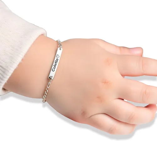 Miniatura 10 de Regalo personalizado Baby Name Bar opciones de joyería