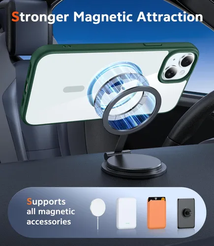 Miniatura 1564 de FNTCASE Funda para iPhone 13 Pro-Max: Fundas magnéticas transparentes compatibles con Magsafe Slim anti amarillamiento protección contra caídas