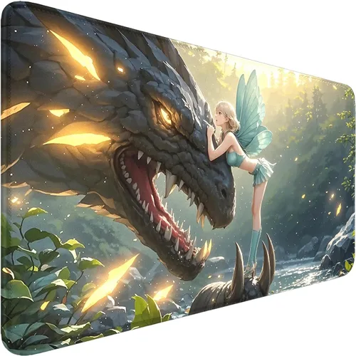 Miniatura 8 de Tapete de juego para MTG, bordes cosidos, TCG, 24 x 14 pulgadas, antideslizante, Dragon MTG, superficie lisa, base de goma, alfombrilla de mouse