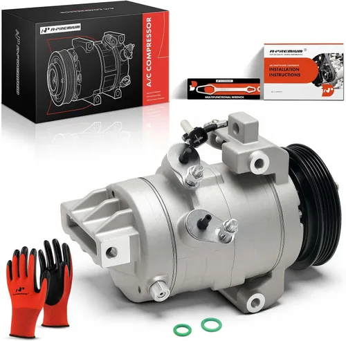 Miniatura 10 de A-Premium Compresor de aire acondicionado con embrague compatible con Ford Mustang 3.7L 2015-2017, con compresor DKS17D, 4 ranuras