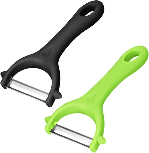 Miniatura 8 de AUAUY Pelador giratorio de verduras en forma de Y, mango ergonómico antideslizante, hoja de acero inoxidable, pelador de verduras para cocina