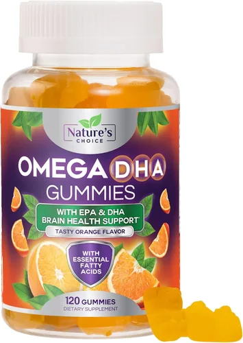 Gomitas de aceite de pescado Omega 3 – Gomitas Omega3 de triple fuerza – Ácidos grasos DHA y EPA para la salud del corazón, apoyo articular y