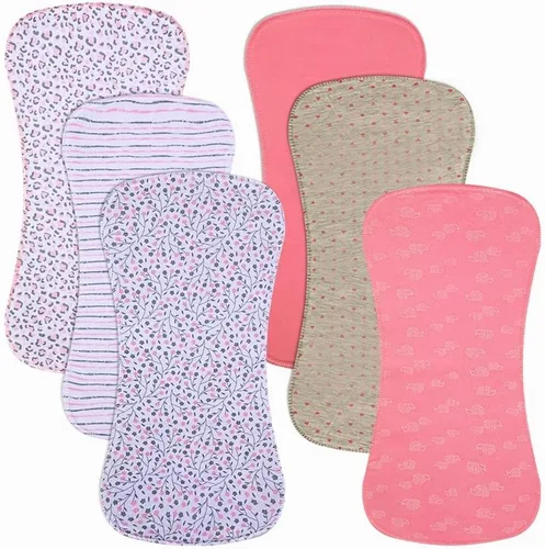 Miniatura 13 de Paquete de 6 paños de muselina para eructos de bebé, 100% algodón, extraabsorbentes y suaves, para bebés niños y niñas (Multi02)