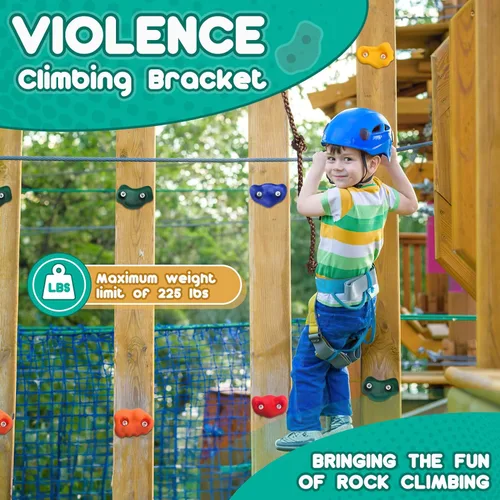 Miniatura 2 de CMOOD Presas de Escalada en Roca, Pared de Escalada en Roca para Niños, Kit de Escalada de Pared de Roca para Parque Infantil Interior y Exterior