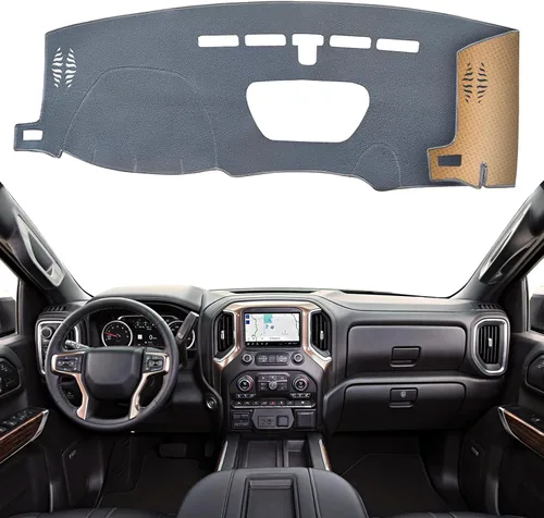 Miniatura 20 de Cubierta del Tablero Alfombrilla del Salpicadero Ajuste para Chevy Equinox 2024-2018 (Sin Modelos HUD), Alfombrilla del Tablero del Coche Negro