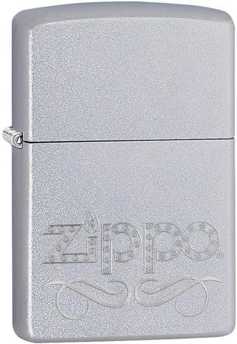Miniatura 16 de Encendedor de bolsillo Zippo negro mate con diseño de logo de Zippo Logotipo de oro mate negro