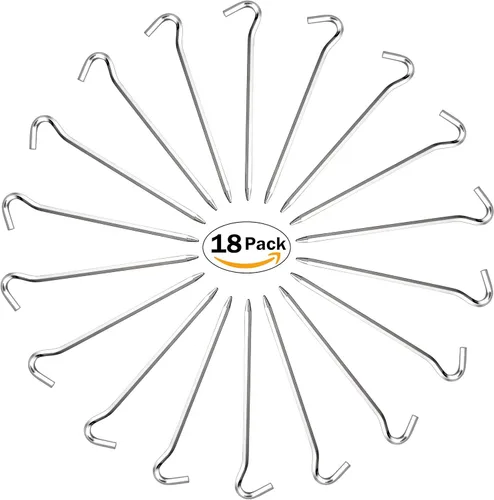 Miniatura 2 de Estacas de aluminio para tienda de campaña con gancho, estacas hexagonales de 7 pulgadas, estacas de jardín, estacas de camping para lanzar tienda