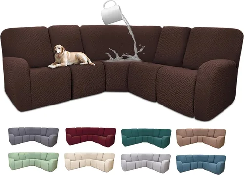 Miniatura 55 de Fundas de sofá reclinable seccional 100% impermeables para sofá reclinable en forma de L, funda de sofá modular de esquina en forma de L, fundas