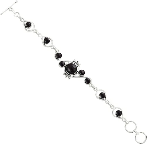 Miniatura 2 de Pulsera de lapislázuli de piedra lunar natural, forma redonda, 925, superposición de plata, hecha a mano, joyería, Gema