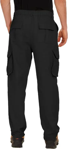 Miniatura 3 de LVCBL Pantalones cargo para hombre, ajuste relajado, tácticos, pantalones de trabajo, pantalones de algodón con bolsillos