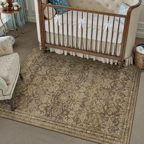 Miniatura 124 de PureCozy Alfombra de área beige de 2 x 3 pulgadas, lavable, vintage, pequeña, para entrada, cocina, suave, retro, floral, de pelo bajo, tapete
