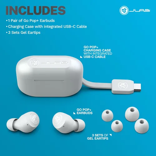 Miniatura 64 de JLab Go Air Pop+ Auriculares Verdaderamente Inalámbricos, Auriculares Intraaurales, Auriculares Bluetooth, 35H de Tiempo de Reproducción, Menta