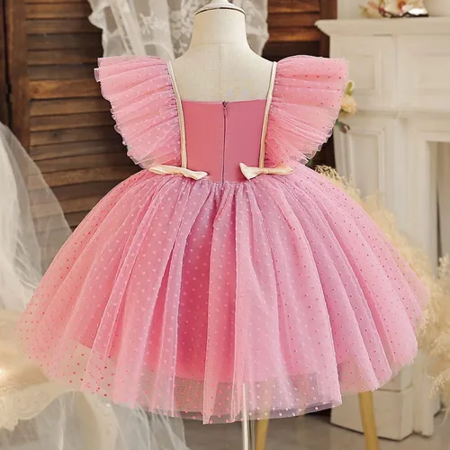 Miniatura 4 de TTYAOVO Vestido de fiesta de cumpleaños con apliques para niñas, vestido de princesa con flores, vestido de baile