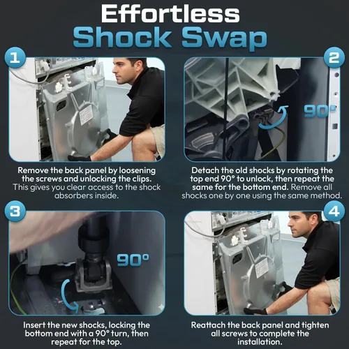 Miniatura 8 de OEM SUSPA 5304485917 131268200 - Amortiguador para arandelas Frigidaire, 2 unidades, color negro