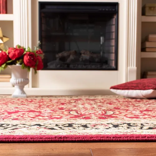 Miniatura 5 de Safavieh Lyndhurst Collection, LNH214A, tapete oriental tradicional en rojo y negro, Polipropileno, Rojo/Negro