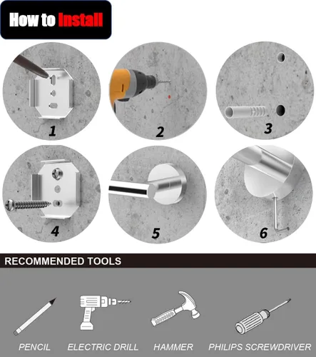 Miniatura 7 de Juego de Herrajes de Baño de 10 Piezas Níquel Cepillado Juego de Accesorios de Baño SUS304 Juego de Barras para Toallas Incluye 2 Barras