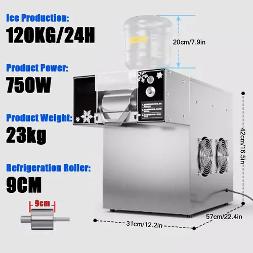 Miniatura 4 de Máquina de afeitar de hielo eléctrica comercial Máquina de afeitar de hielo de copo de nieve trituradora de hielo Afeitadora Compresor de calidad