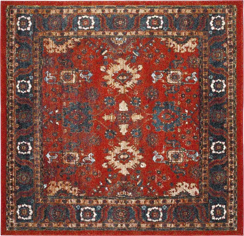 Miniatura 8 de SAFAVIEH Vintage Hamadan Collection - Alfombra de área de 2 pies 3 pulgadas x 4 pies, naranja y azul, diseño tradicional persa, no desprende pelusa