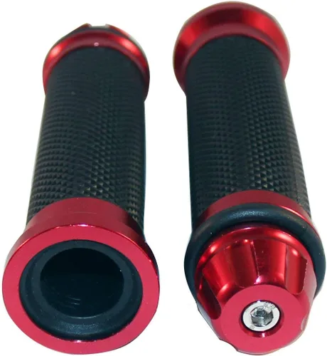 Miniatura 2 de Puños de gel para manillar negro con tapas de extremo CNC rojas compatibles para Ducati 899 Panigale 2015