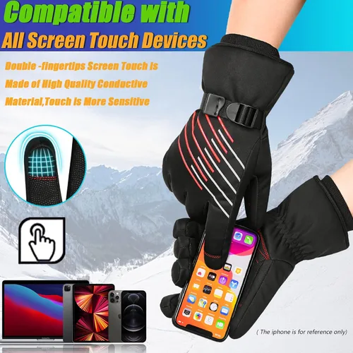 Miniatura 5 de MOREOK Waterproof & Windproof -10F Winter Gloves for MenWomen, 3M Thinsulate Thermal Gloves Touch Screen Warm Gloves for