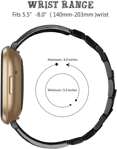 Miniatura 6 de Pulsera de acero inoxidable compatible con Fitbit Sense 2/Sense/Versa 4/Versa 3, bandas de repuesto brillantes para mujer, pulseras elegantes