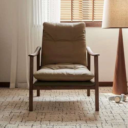 Miniatura 5 de Silla de escritorio cómoda Silla de madera Silla de comedor Silla de té moderna Silla de té para el hogar Reposabrazos Silla de ocio Silla