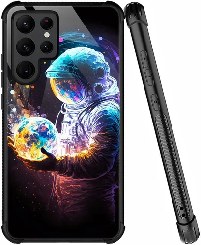 Miniatura 82 de ZHEGAILIAN Funda compatible con Samsung Galaxy S22 Ultra, funda de vidrio orgánico para niñas, mujeres y hombres, diseño de cuatro esquinas, Cabeza