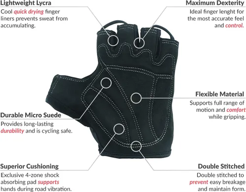Miniatura 4 de LuxoBike - Guantes de ciclismo guantes de bicicleta de montaña guantes de bicicleta Antideslizante absorción de golpes acolchado transpirable medio