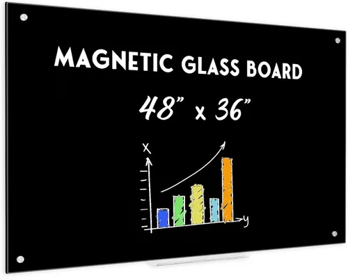 Miniatura 23 de Pizarra blanca magnética de vidrio para pared, pizarra de borrado en seco de vidrio de 16 x 12 pulgadas, pizarra blanca grande sin marco