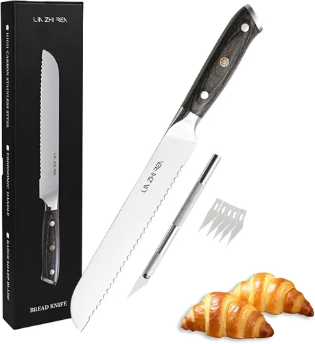 Miniatura 9 de Cuchillo de trinchar - Cuchillo de pechuga premium de 12 pulgadas para cortar carne ahumada, barbacoa y pavo asado - Acero alemán afilado