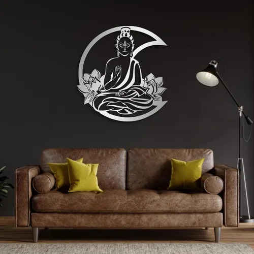 Miniatura 7 de Arte de pared de metal, arte de pared de metal de Buda, arte de pared de flor de loto de metal, decoración de pared de metal de Buda, arte de pared
