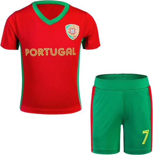 Miniatura 60 de Cnins Camisetas de entrenamiento de fútbol para niños de 2 a 14 años, trajes de práctica para niños y niñas con colores del equipo nacional