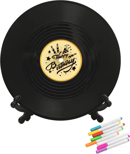 Miniatura 2 de Disco de vinilo Decoraciones de feliz cumpleaños Libro de invitados alternativos, decoración de feliz cumpleaños, suministros de fiesta, regalos
