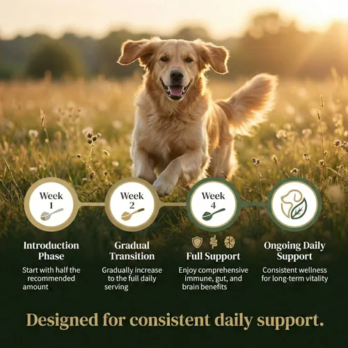 Miniatura 4 de Polvo de hongo de cola de pavo para perros – Polvo de hongos ultra 7 en 1 con beta-glucanos, apoyo inmunológico, digestivo y cerebral, sabor a