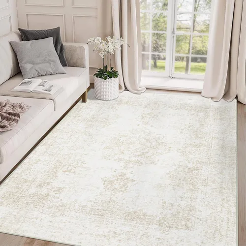 Miniatura 19 de Aoyaomi Alfombra de Área Vintage para Sala de Estar - 5x7 Grande Lavable a Máquina Boho Marroquí Desgastada Alfombras Estilo Granja para Dormitorio