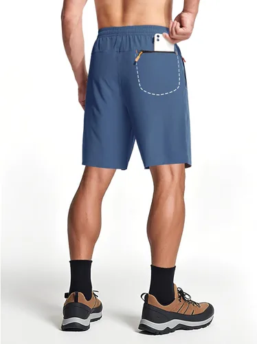 Miniatura 2 de MAGCOMSEN Pantalones cortos de senderismo para hombre de 9 pulgadas, de secado rápido, ligeros, con bolsillos con cremallera, para entrenamiento