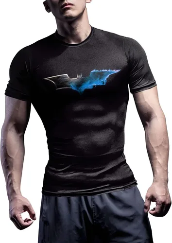 Camisa de compresión para hombre, manga corta, camiseta casual y deportiva, camiseta atlética para fitness