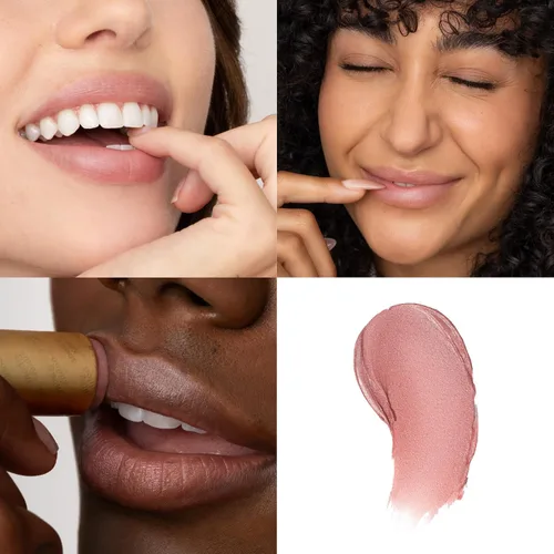 Miniatura 3 de Poppy & Pout Tinte labial natural, tubo de cartón, relleno a mano, cera de abejas, vitamina E, aceite de coco, libre de crueldad, tonos totalmente