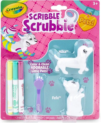 Crayola Scribble Scrubbie Pets, Perro y Gato, Juguetes para Niños, Regalo para Niñas y Niños, Edad 3, 4, 5, 6