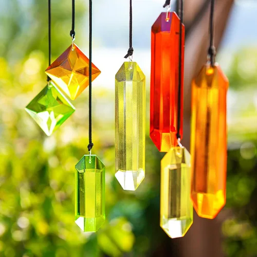 Miniatura 6 de HDCRYSTALGIFTS 7 piezas de prismas de cristal atrapasoles para colgar en ventanas, atrapasoles de cristal arcoíris colgantes para ventanas