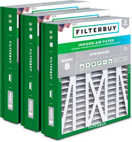 Miniatura 15 de Filterbuy Filtro de aire MERV 8 Essential Dust & Allergy Defense de 10 x 17 x 2 (paquete de 3), filtros exteriores plisados electrostáticos
