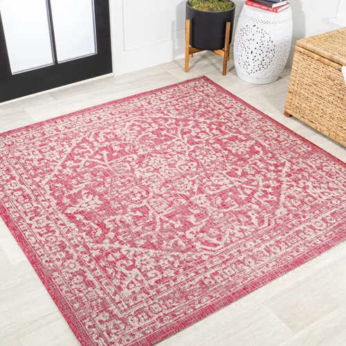 Miniatura 35 de JONATHAN Y Boho Medallion - Alfombra para interiores y exteriores, 3 x 5 pies, color verde azulado/gris, tejido texturizado Malta, para patio