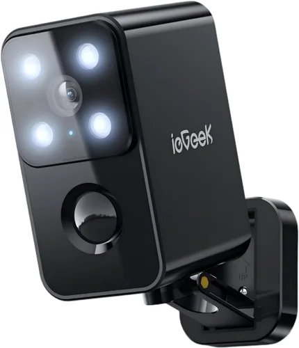 ieGeek Cámara de seguridad para exteriores inalámbrica para el hogar, cámaras de seguridad con panorámica giratoria de 180°, 2K, cámara de seguridad