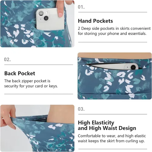 Miniatura 4 de Falda pantalón para mujer, modesta hasta la rodilla, atlética, midi, activa, para correr