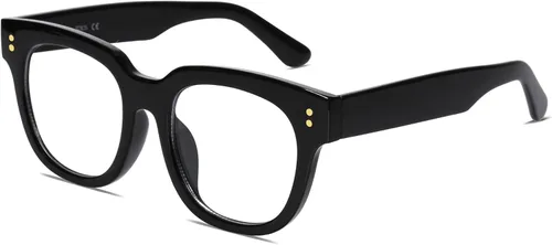 Miniatura 3 de SOJOS Oversized Square Anti Blue Light Blocking Glasses for Women Thick Computer Eyeglasses Double Metal Studs SJ5053B