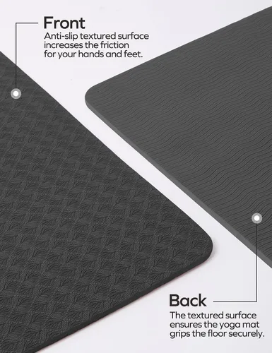Miniatura 6 de Ewedoos Esterilla de Yoga Ecológica con Marcas de Alineación, Esterilla de Yoga TPE Antideslizante para Yoga Caliente, Gruesa 1/4'', Superficies